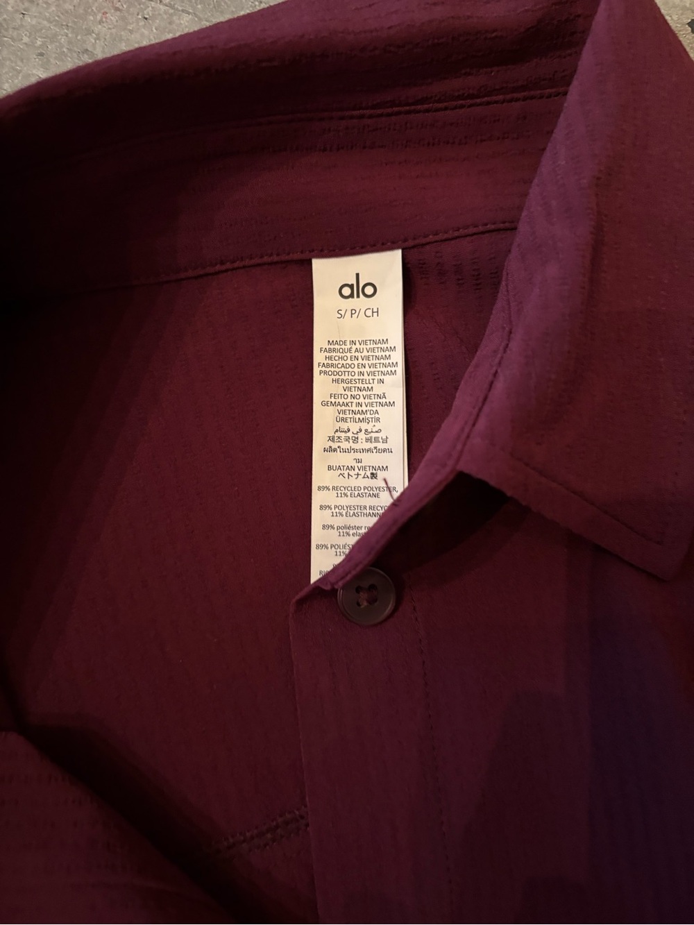 ALO Yoga Deep Wine Button-Up Top and high waist airlift leggings. - Picture 10 of 14
